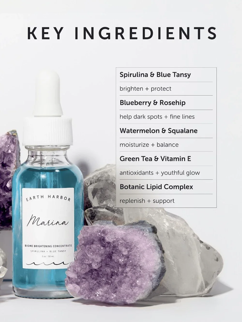 Earth Harbor Marina Biome Brightening Ampoule 1 oz Blue Tansy Spirulina